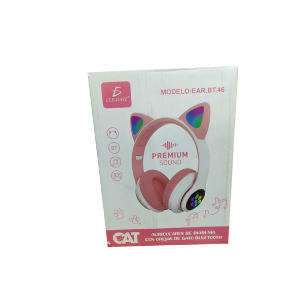 Diadema Gato Bluetooth Auriculares Colorido Led Luminoso