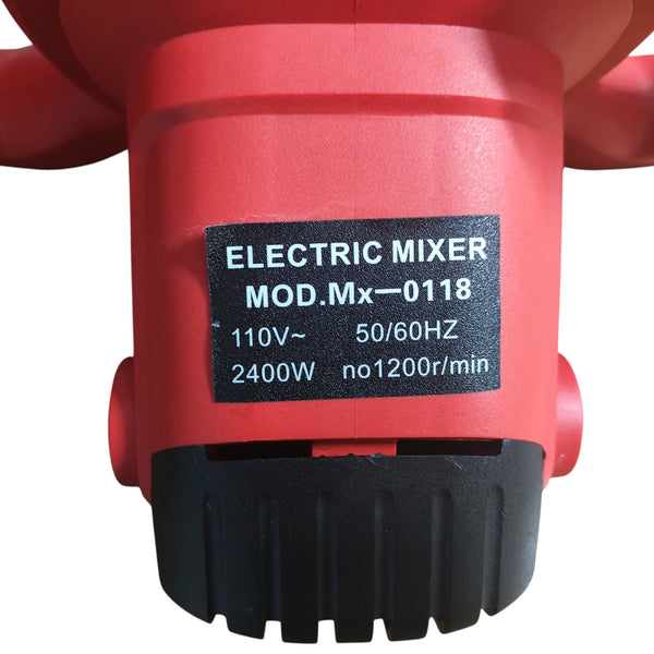 Mezcladora Eléctrica De Cemento/pintura Velocidad Ajustable Rojo