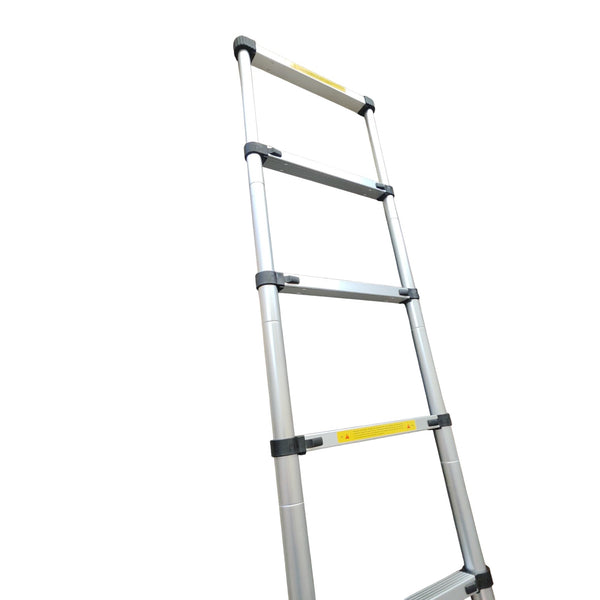 Escalera telescópica de aluminio retráctil plegable 150kg 2.6m