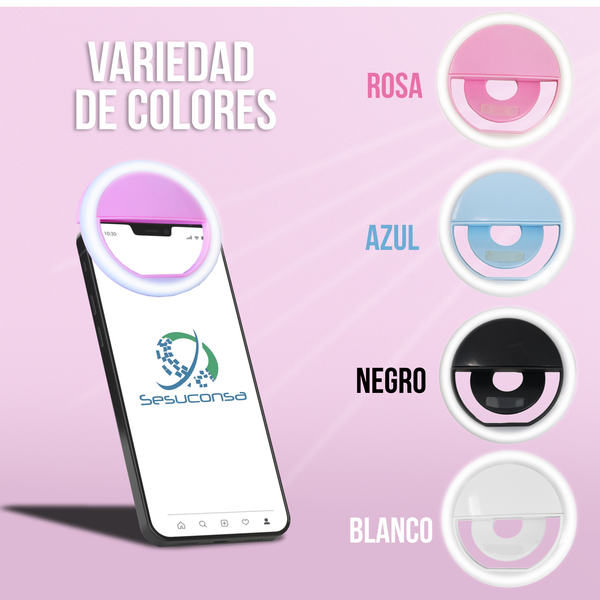 Aro de Luz Recargable para Celular selfie light