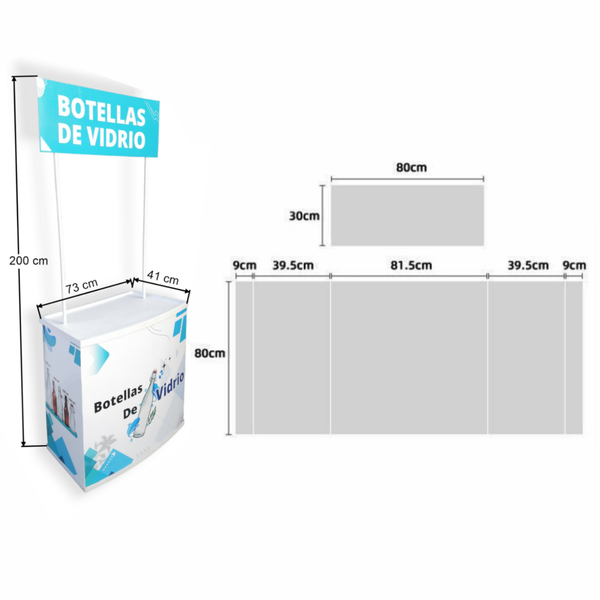 1.1 Demo stand Modulo Portatil Plastico PVC Sin Publicidad