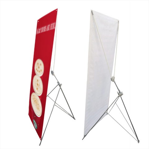 1.1 Tripie publicidad porta X banner ajustable 160x60 a 180x80 acero