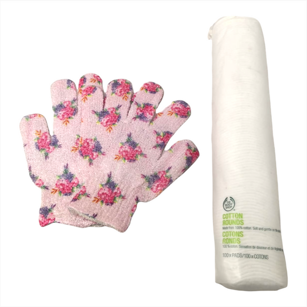 50 Par guantes de baño exfoliantes Avon Flores