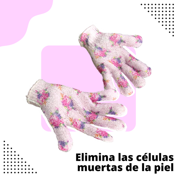 10 Par guantes de baño exfoliantes Avon Flores
