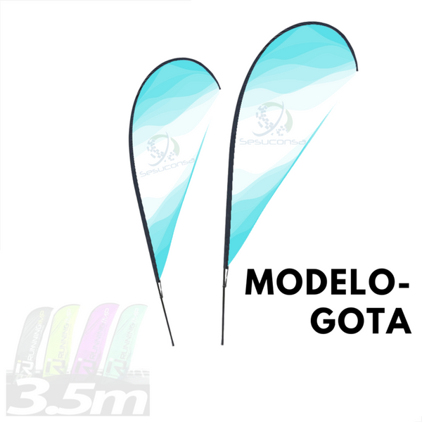 1 Asta De Bandera 3.5m Flag Banner Feather Flag Pole