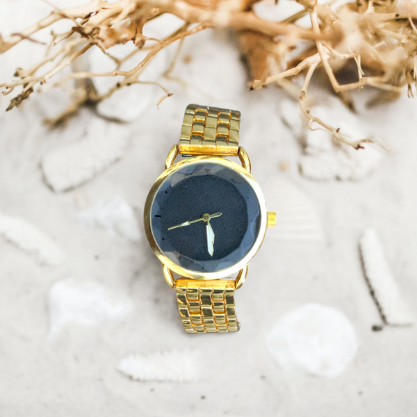 Reloj metálico lujo dorado de pulso dama