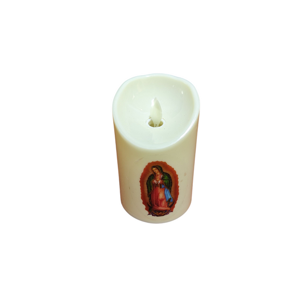 Pack3 Vela 11cm Luz Led Plastico Decoracion Virgen I/E