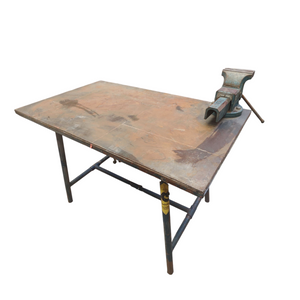 Mesa de trabajo madera metal con tornillo de banco 6 pulgadas