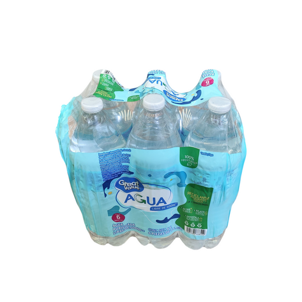 6 Botellas purificada de agua 1 litro