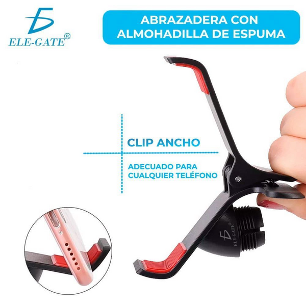 Base Soporte Flexible Pinza Celular Universal Rosa