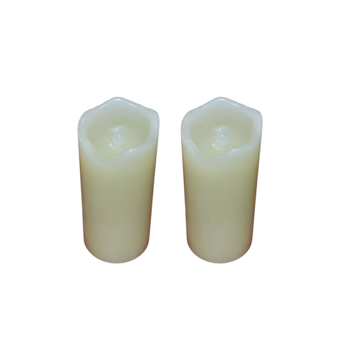 Pack 2 Vela luz led decorativa de plastico 10cm I/E