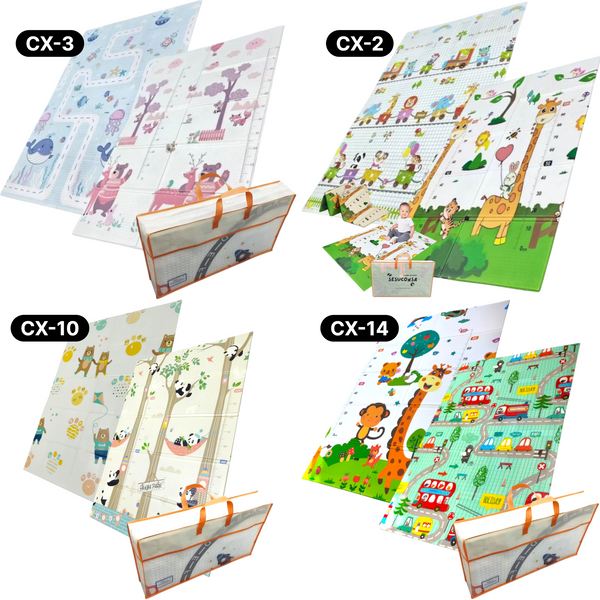 Caja mayoreo Tapete Bebe Plegable Reversible XPE Foamy 6 pzs