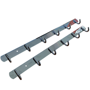 Percheros de acero inoxidable 6 ganchos pared 2 pzs