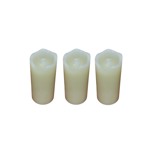 Pack 3 Vela luz led decorativa de plastico 10cm I/E