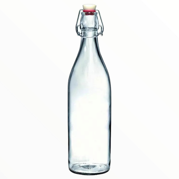 12 Botellas De Vidrio + Tapón Mecánico 1000ml