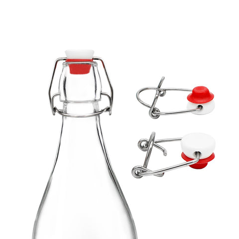 12 Botellas De Vidrio + Tapón Mecánico 1000ml