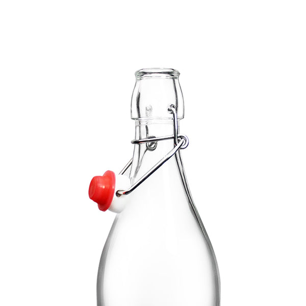 12 Botellas De Vidrio + Tapón Mecánico 1000ml