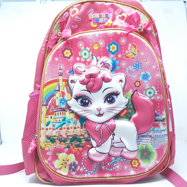 Mochila Niña Golden Kids Gatita  Kub108 Con Lapicera