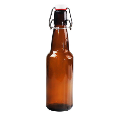 1 Botella De Vidrio Ambar +  Tapón Mecánico 330ml