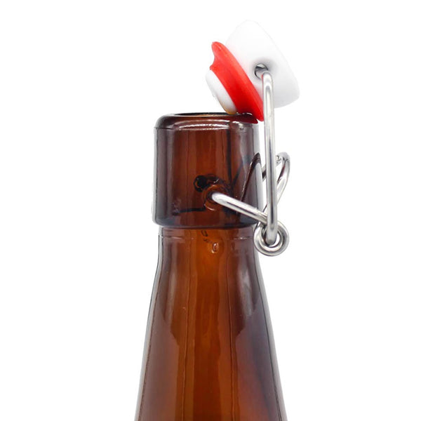 12 Botellas De Vidrio Ambar +  Tapón Mecánico 500ml