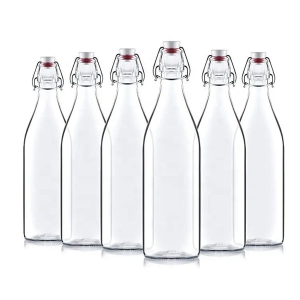 12 Botellas De Vidrio + Tapón Mecánico 500ml