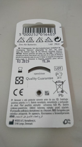 Caja Pila Auditiva Widex 60 Pzas