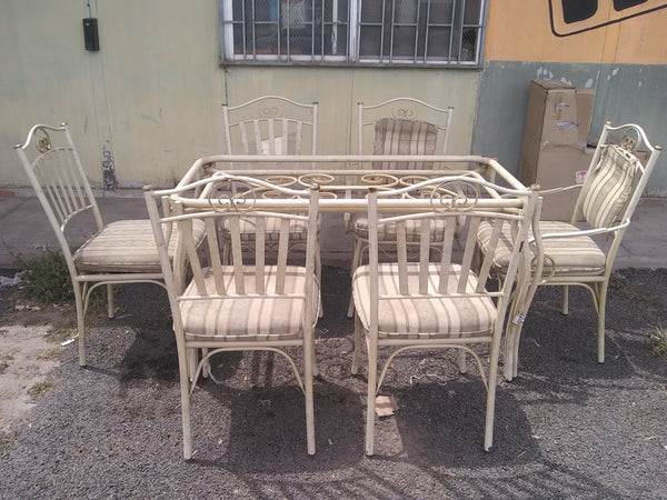 COMEDOR RUSTICO METALICO PARA JARDIN