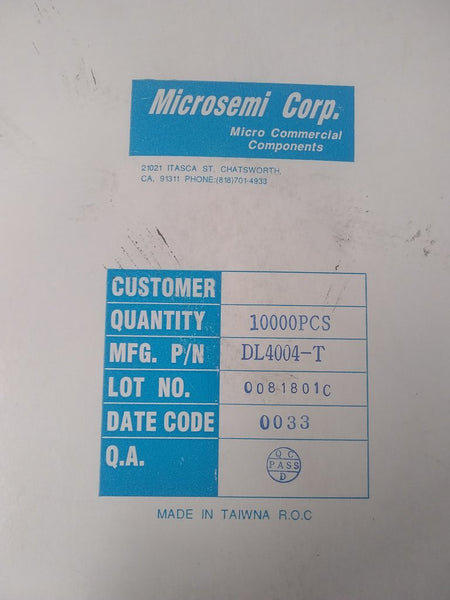 Componentes Electronicos Carrete Diodo Microsemi Dl4004-t