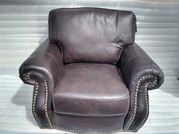 Sofa Individual Vintage Marron Oscuro Tapizado De Cuero