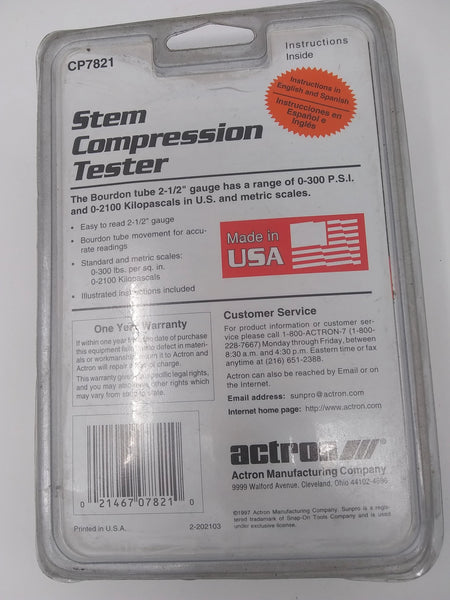 Tester Vastago Medidor Compresion Universal Cp7821