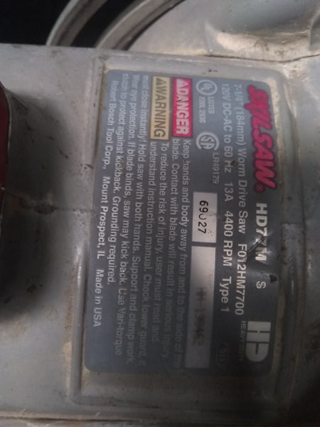 SIERRA CIRCULAR HD77M SKIL SAW 7 ¼” usada