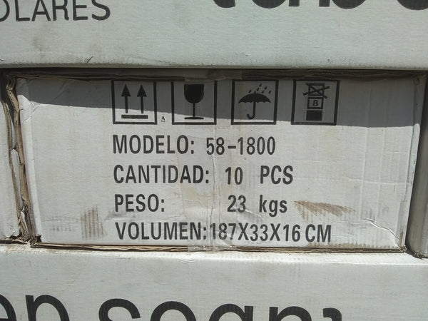 Tubo De Vidrio Al Vacío Calentador Solar 1800x58mm Repuesto BIOTEC SOLAR