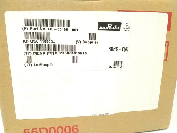 Rollo de Chip 600 OHMS Murata BLM15HG601SN1D 10000 PZA