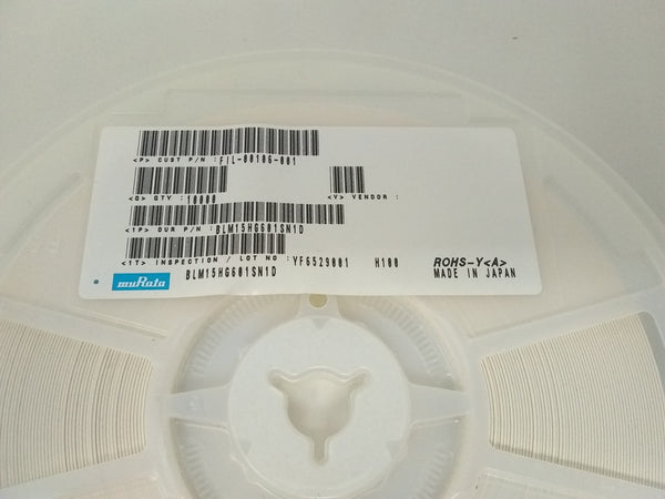 Rollo de Chip 600 OHMS Murata BLM15HG601SN1D 10000 PZA