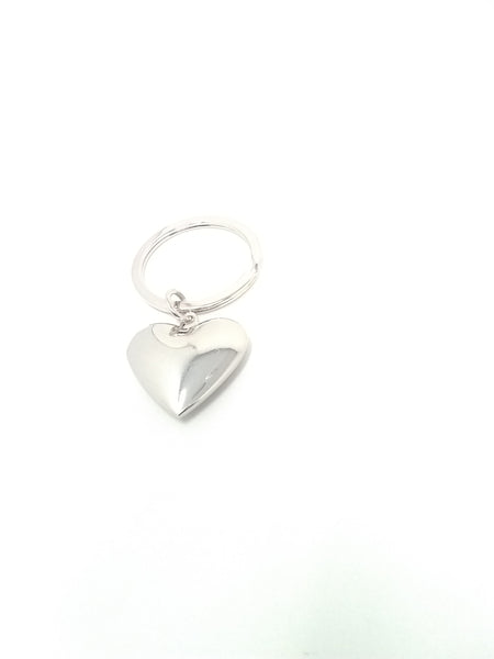 Llavero Metálico Corazón Regalo 3x2.5cms metal cromado