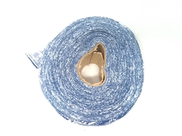 Rollo Cinta Elastica Decorativa 1 ½ Azul Con Estampado 100yd