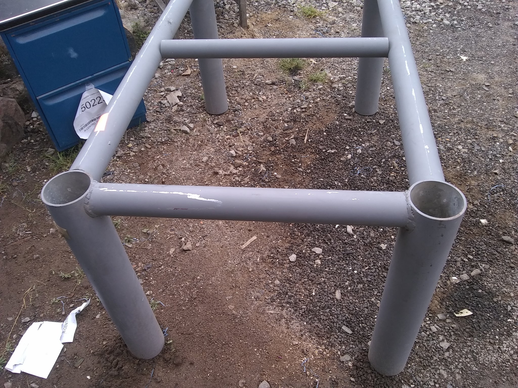 Base De Mesa Metalica Acabado Gris