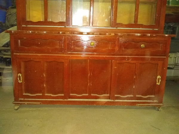 Mueble De Madera Alacena Vitrina Vidrio Aparador 2 Piezas