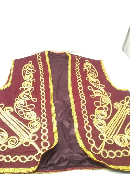 Chaleco Barroco Vintage Negro Con Bordado Dorado Ruya Kayra