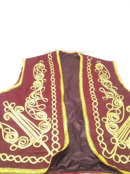 Chaleco Barroco Vintage Negro Con Bordado Dorado Ruya Kayra