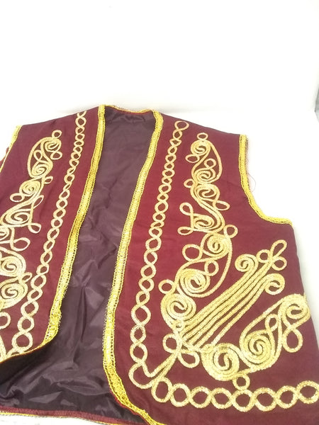 Chaleco Barroco Vintage Negro Con Bordado Dorado Ruya Kayra