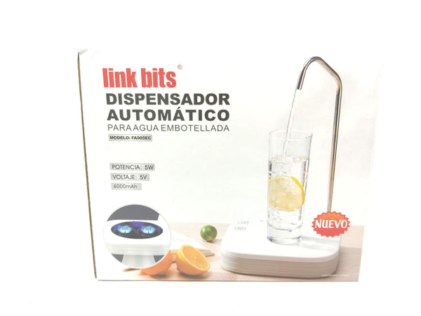 Dispensador Automático De Agua Link Bits Recargable Fa005ec