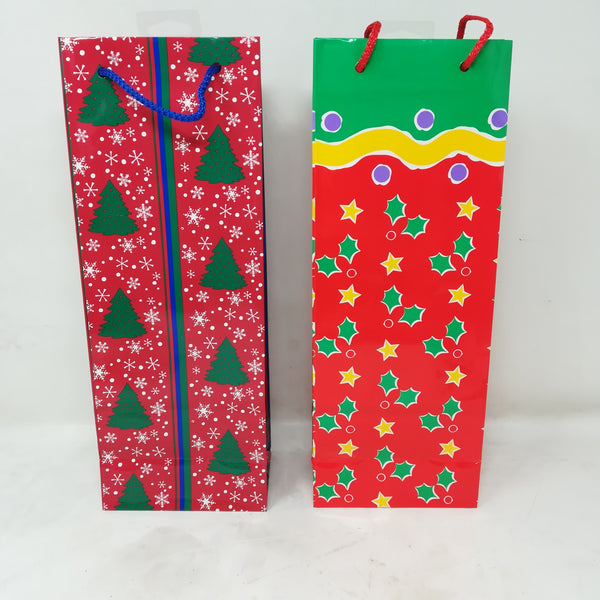 Bolsa para regalo navideñas 6pzas 32x12x8 cms