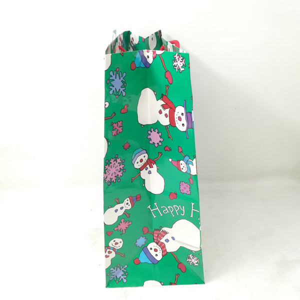 bolsa de regalo navideñas 9pzas muñeco de nieve 33x25x14