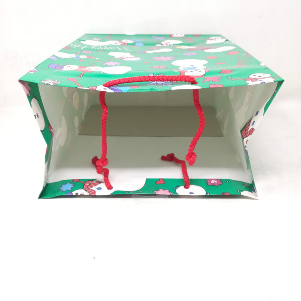 bolsa de regalo navideñas 9pzas muñeco de nieve 33x25x14