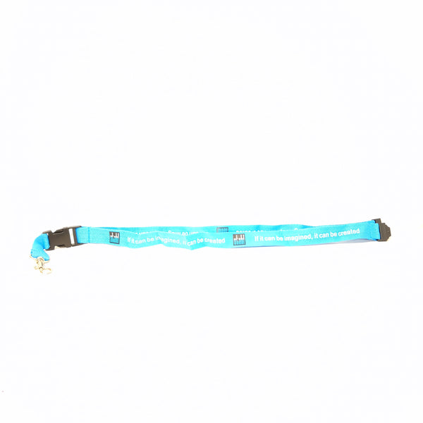 Cordon porta gafete stahl azul con broche 40cm 25 pzas