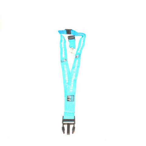 Cordon porta gafete stahl azul con broche 40cm 25 pzas