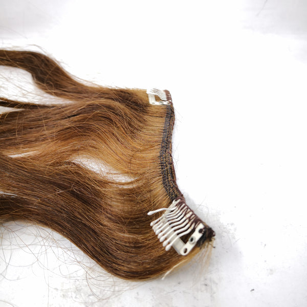 Cortina extensión para cabello de 35 cm castaños