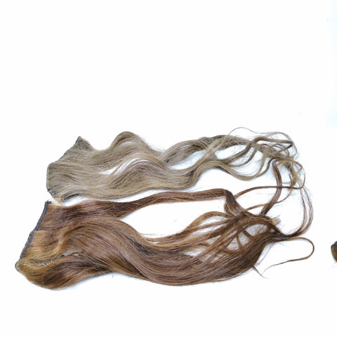 Cortina extensión para cabello de 35 cm castaños