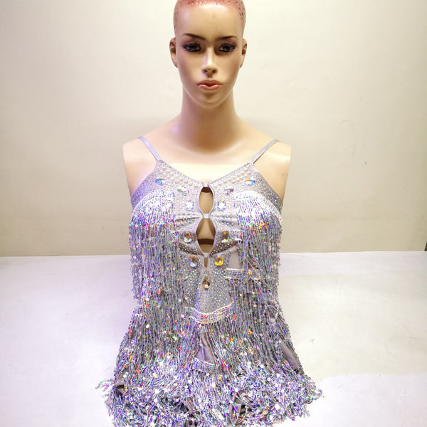 Blusa sin mangas de lentejuelas con tirantes para dama